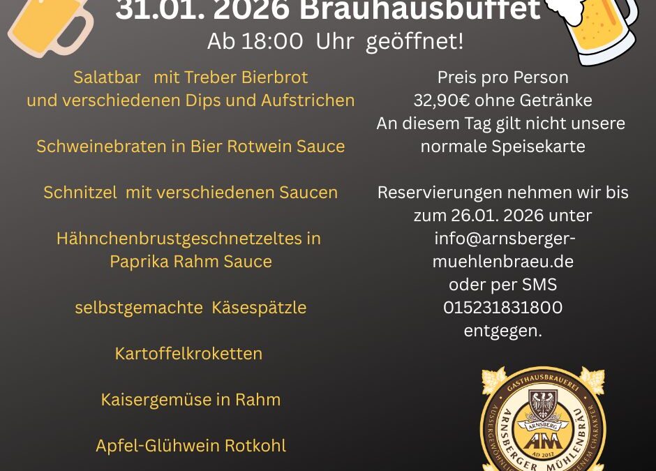 Brauhausbuffet am 31.01.2026