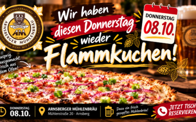 Donnerstag  08.10.2026 haben wir Flammkuchen